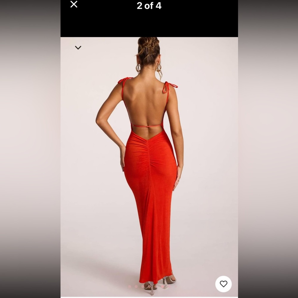Oh Polly Fiery Red Backless Dress